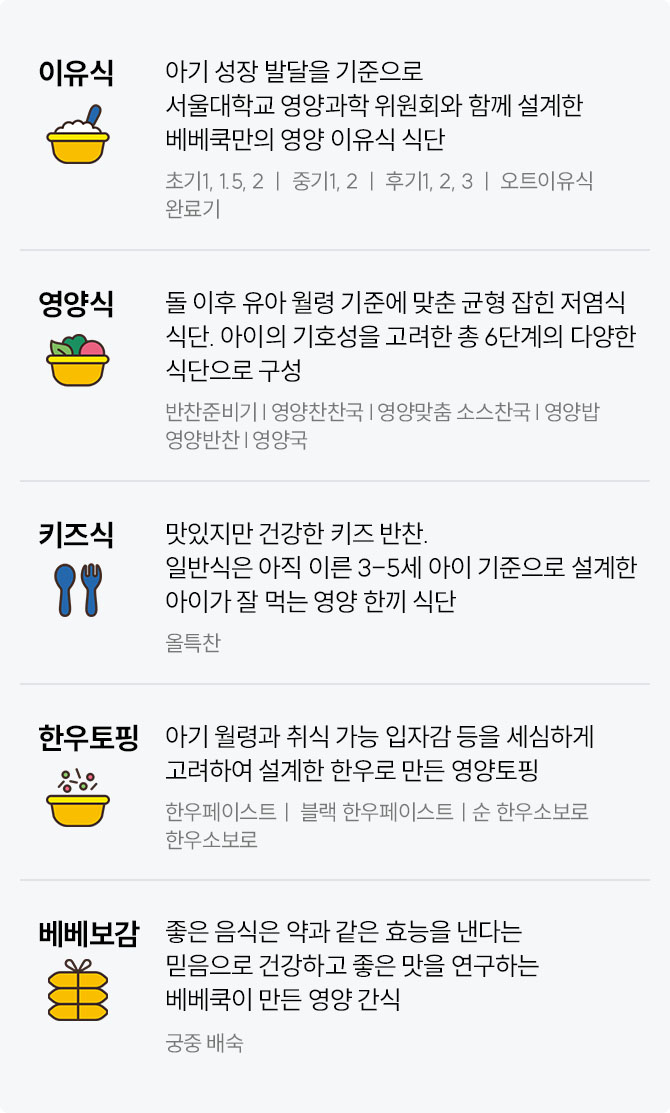 이유식, 영양식, 키즈식, 한우 토핑 소개